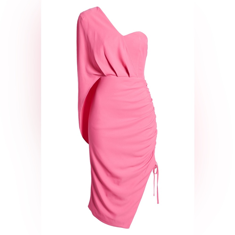 NWT LAVISH ALICE One-Shoulder Cape Midi Dress
